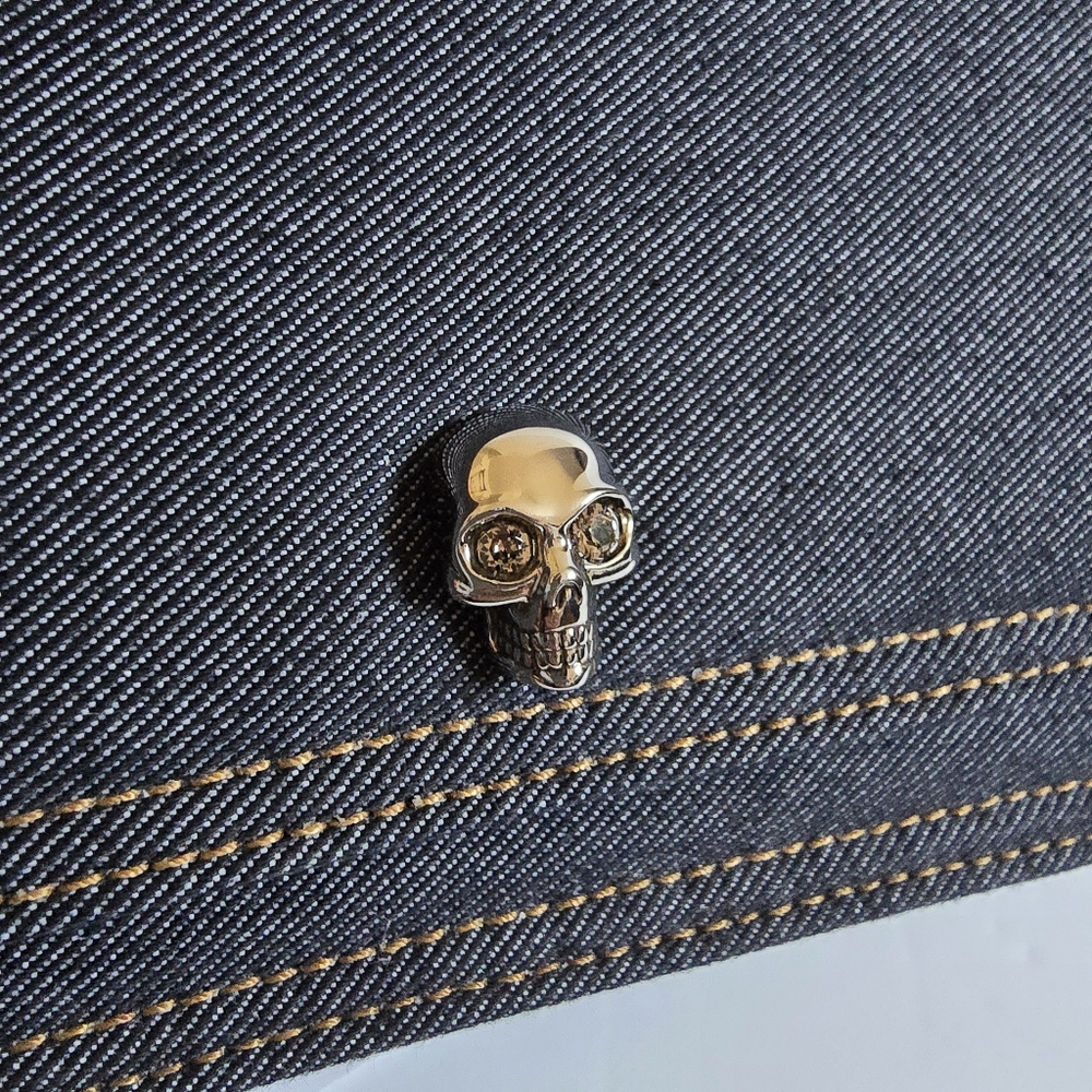 Alexander McQueen Skull Denim Crossbody Bag - Picture 7 of 14